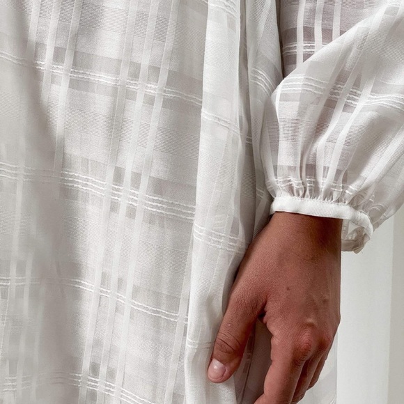 BIRGITTE HERSKIND Karma Organza Long Sleeve Maxi Dress in White - Picture 3 of 13